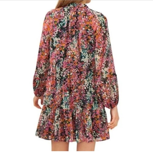 Red and Pink Ruffled Tie Front Long Sleeve Sundress - Picture 2 of 3